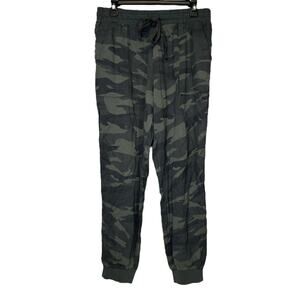 Splendid Green Camo Print‎ High Rise Sweatpants Jogger Size L